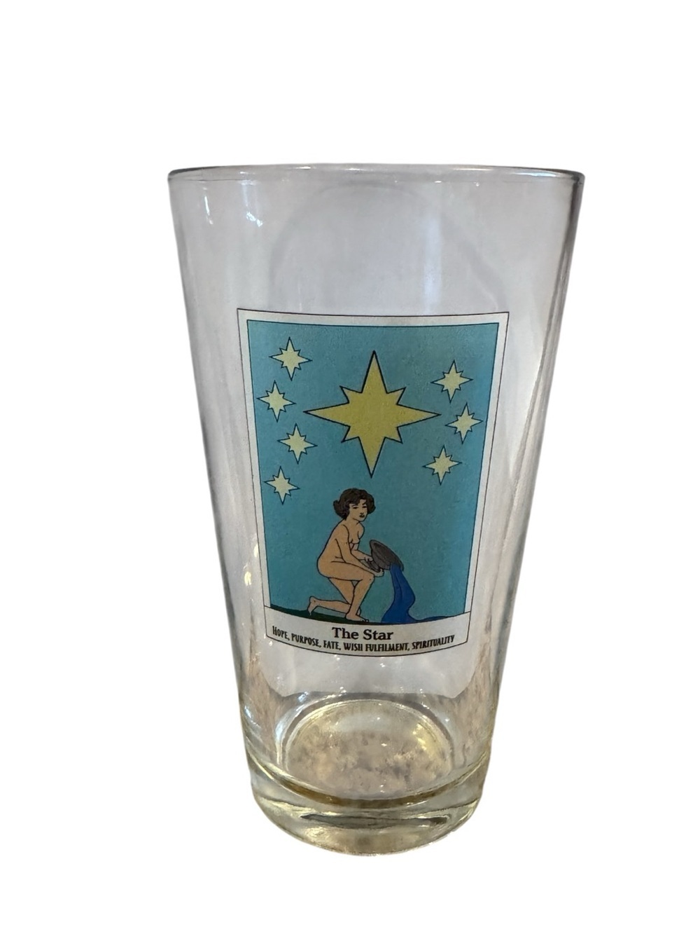 Tarot Card Pint Glasses Set of 2 The Star and The World Astrology 16 Oz Cups - Picture 4 of 7